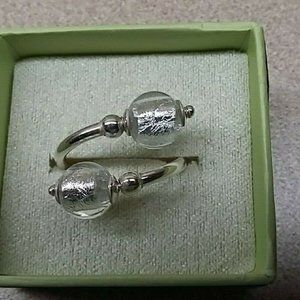 UNO ALLA VOLTA Murano Glass Silver Infused Ring It